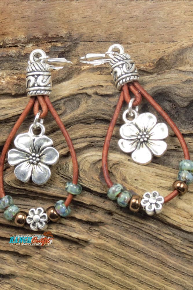 Boho Floral Pattern Beaded Earrings