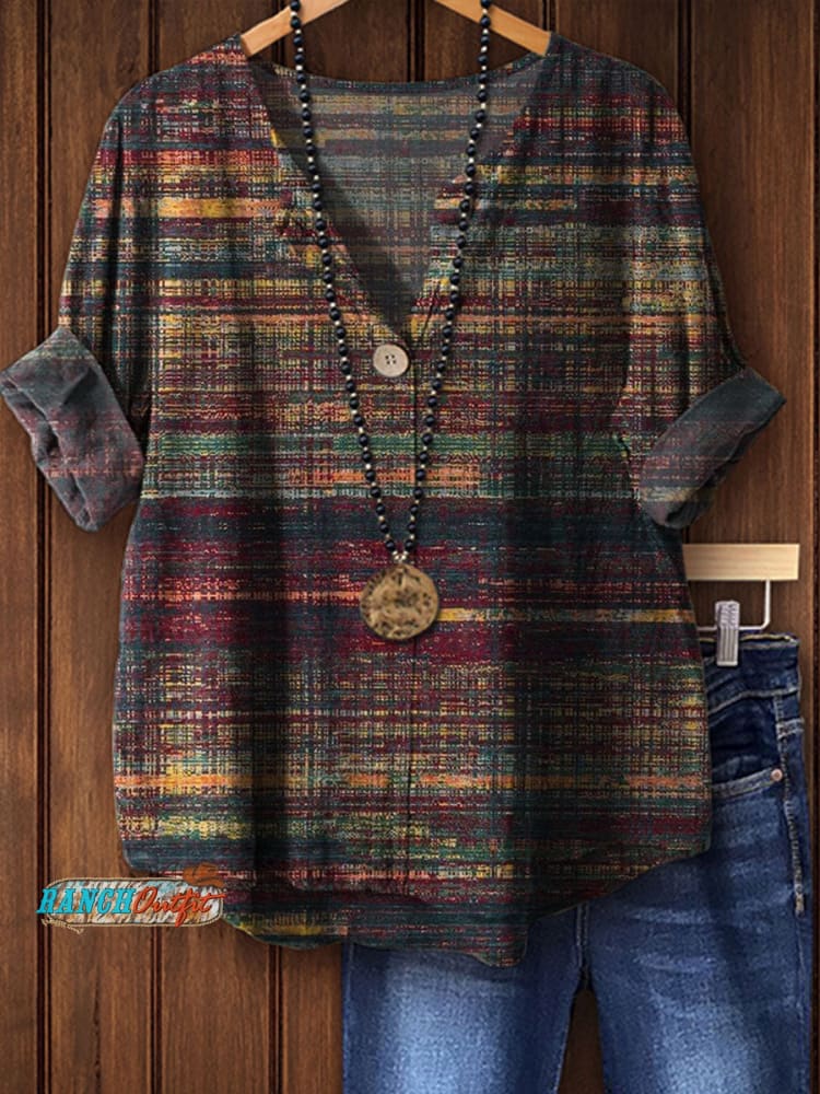 Women's Vintage Print Casual Shirt