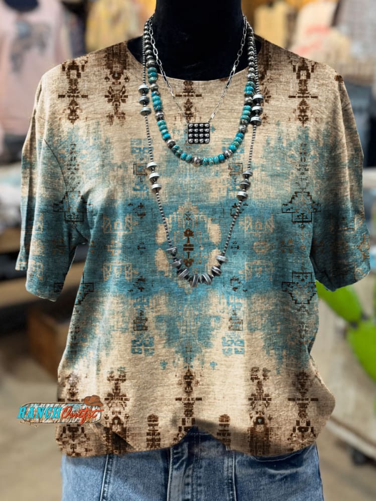 Vintage Print Casual T-shirt