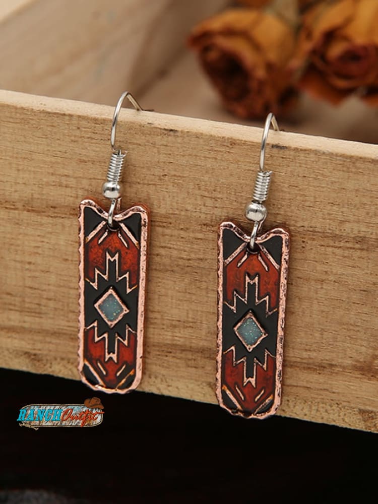 Women's Bohemian West Aztec Oil Drop Earrings
