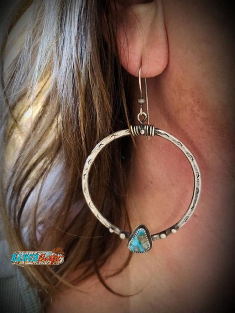 Vintage turquoise circle earrings