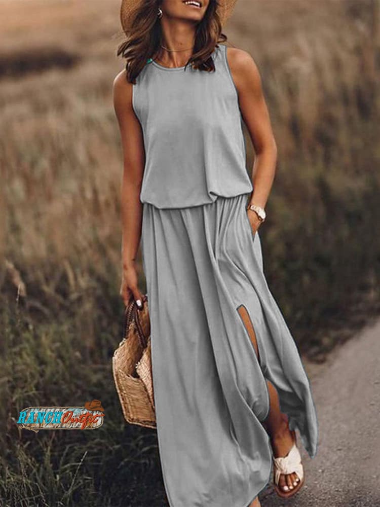 Women's Solid Color Loose Elegant Casual Dress