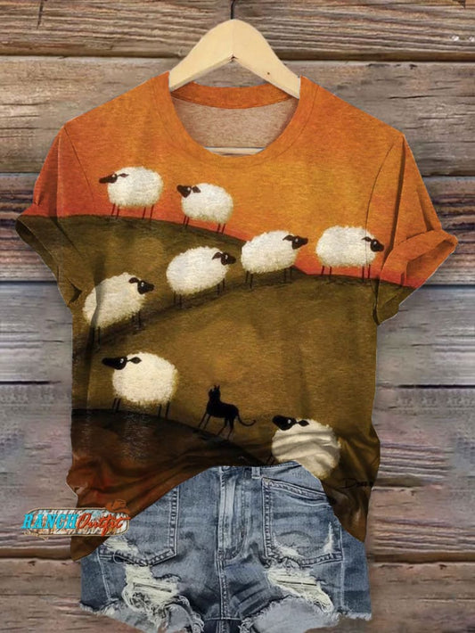 Vintage Sheep Art Print T-shirt