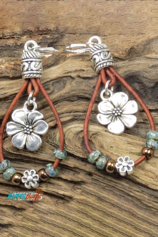 Boho Floral Pattern Beaded Earrings