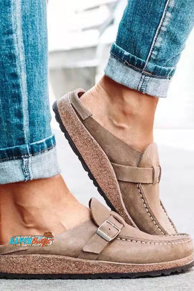Casual Comfy Leather Slip On Sandals