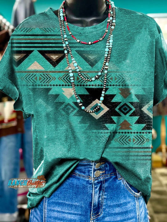 Aztec Printed Casual T-shirt