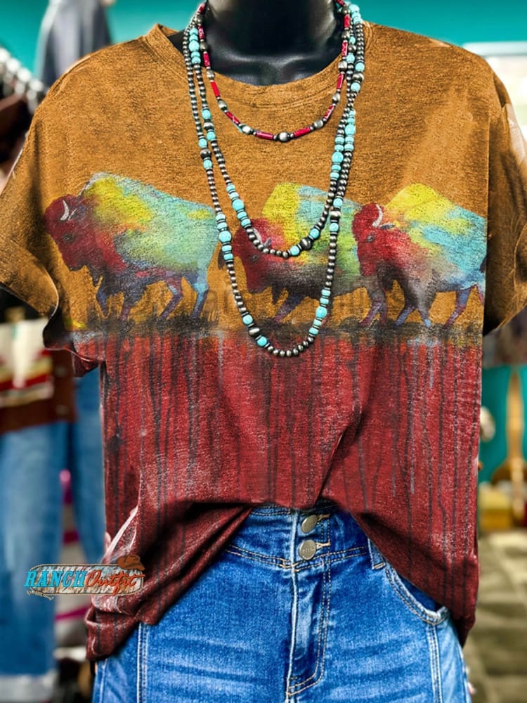Bull Art Prints Casual T-shirt