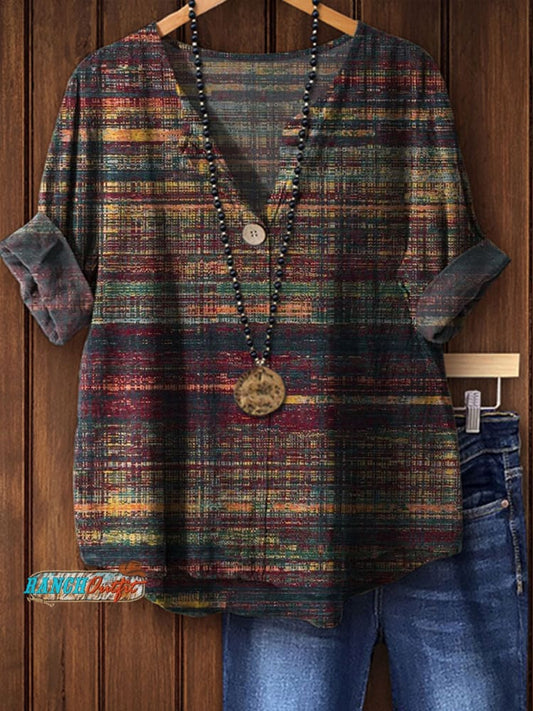 Women's Vintage Print Casual Shirt