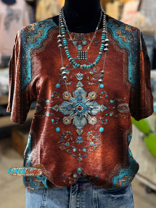 Ethnic Art Print Casual T-shirt