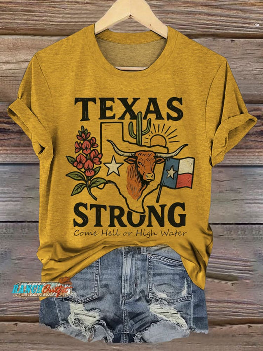 Pray for Texas Print Casual T-shirt