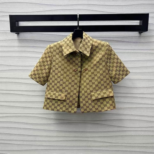 Classic Cropped All-Over Print Short Sleeve and Shorts Set