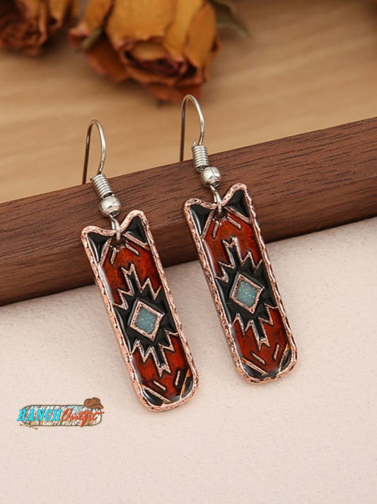 Women's Bohemian West Aztec Oil Drop Earrings