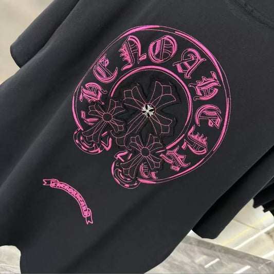 3D Laser Burnout Embroidered T-Shirt