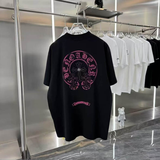 3D Laser Burnout Embroidered T-Shirt
