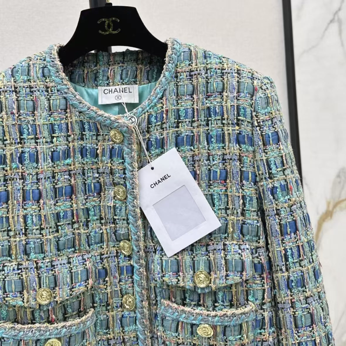 Vintage Chic Peacock Green Woven Coat