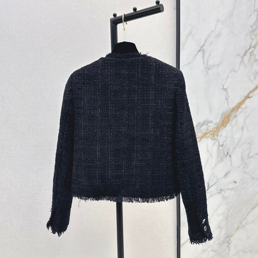 Classic Woven Metallic Jacket - Detachable Brooch