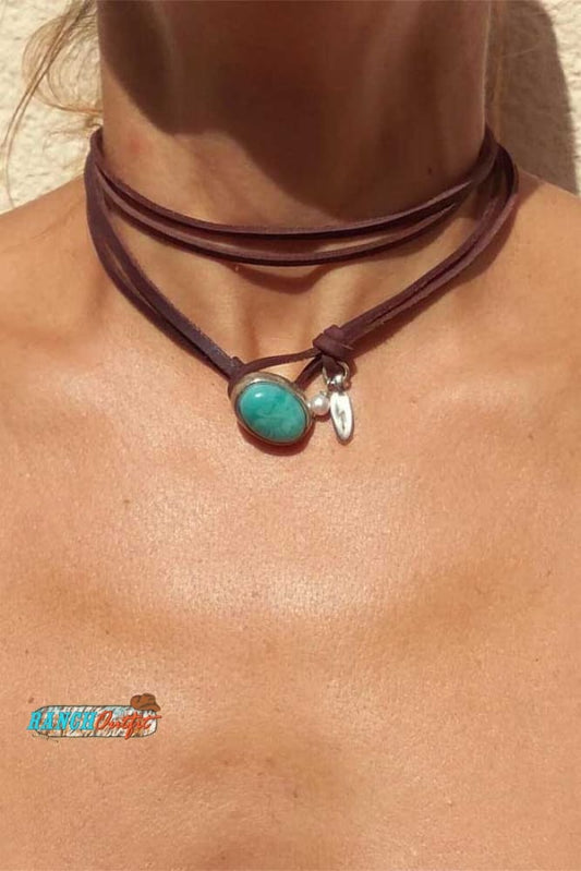 Boho Turquoise PU Leather Necklace