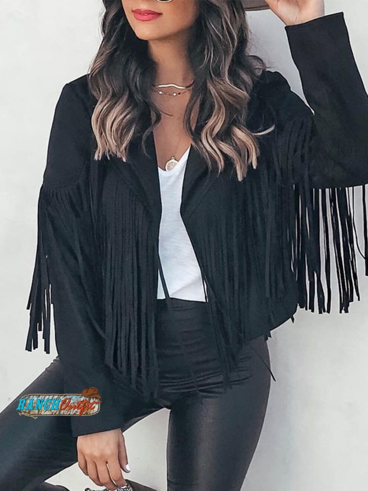 Lapel Fringe Short Jacket