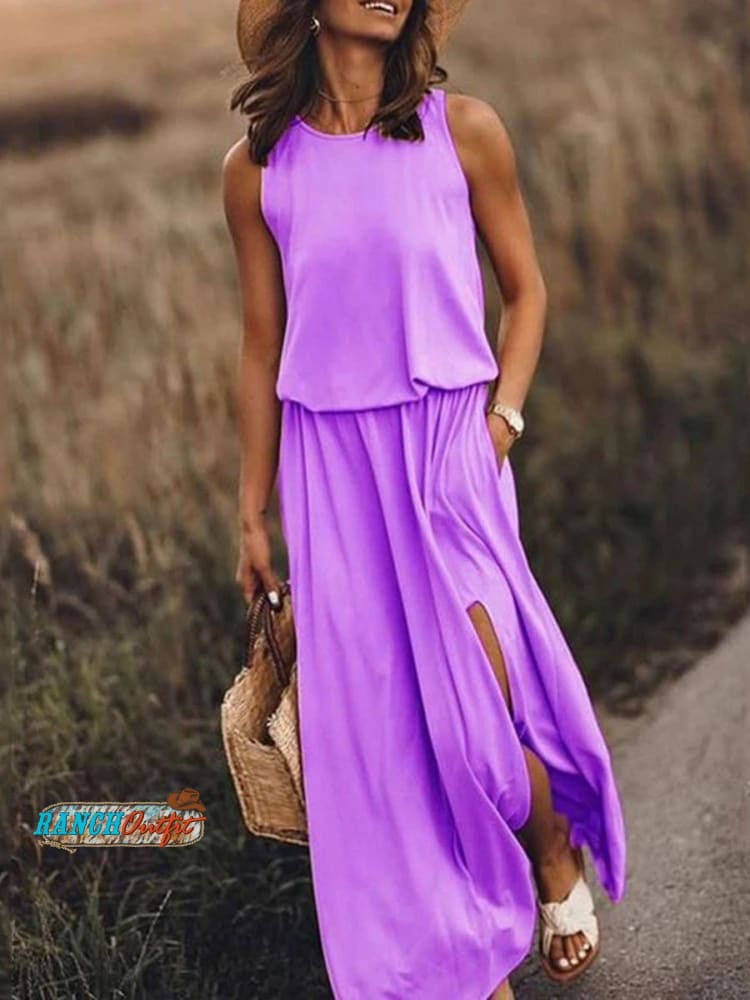 Women's Solid Color Loose Elegant Casual Dress