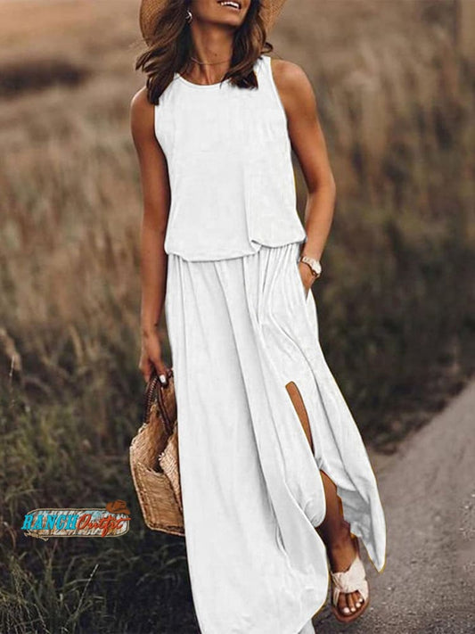 Women's Solid Color Loose Elegant Casual Dress