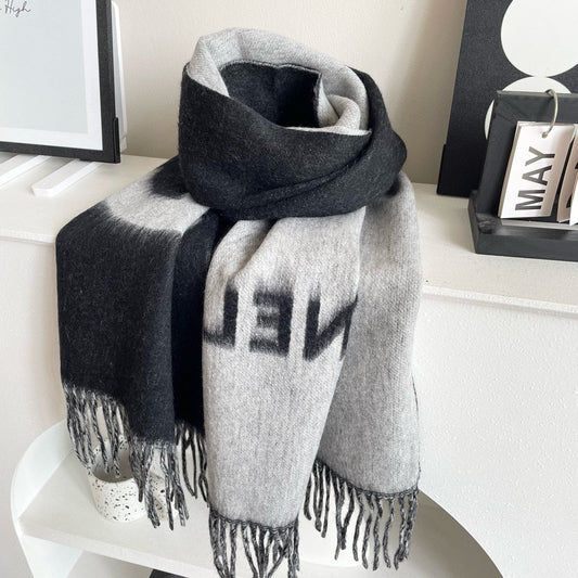Classic Black & Grey Double Scarf
